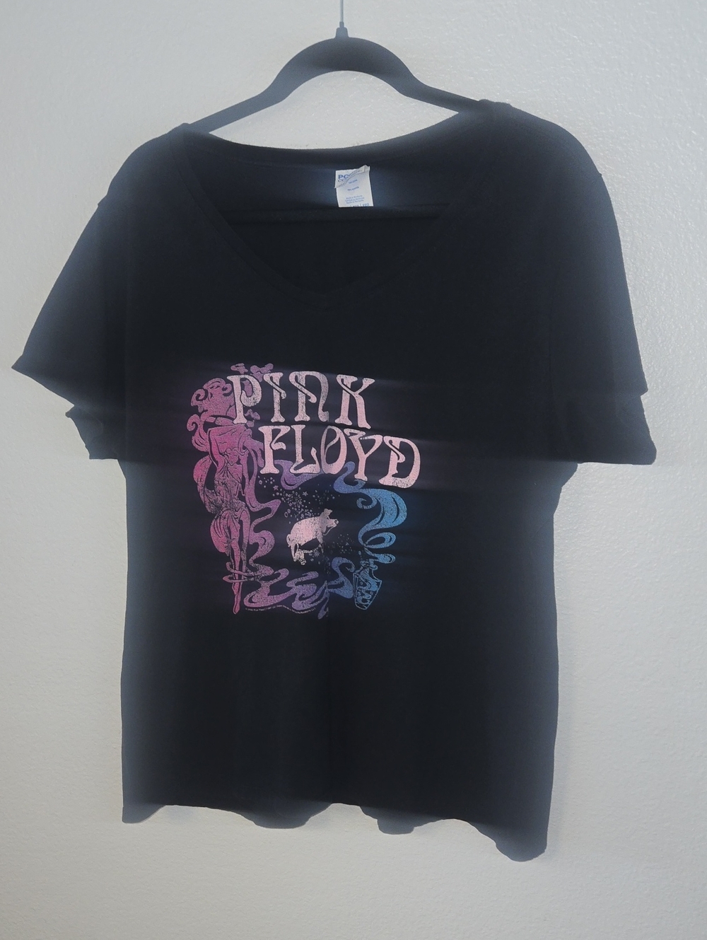 Pink Floyd Black Tee with Pink and Blue Artwork